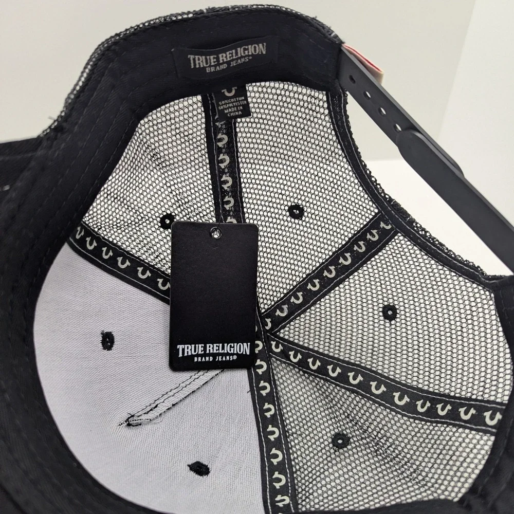 True‎ Religion Jet Black Buddha Face Trucker Hat Snapback Cap TR4234 New OS